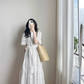 White Lace Dress Women's Summer New Hollow Embroidery Long Dress YM1759