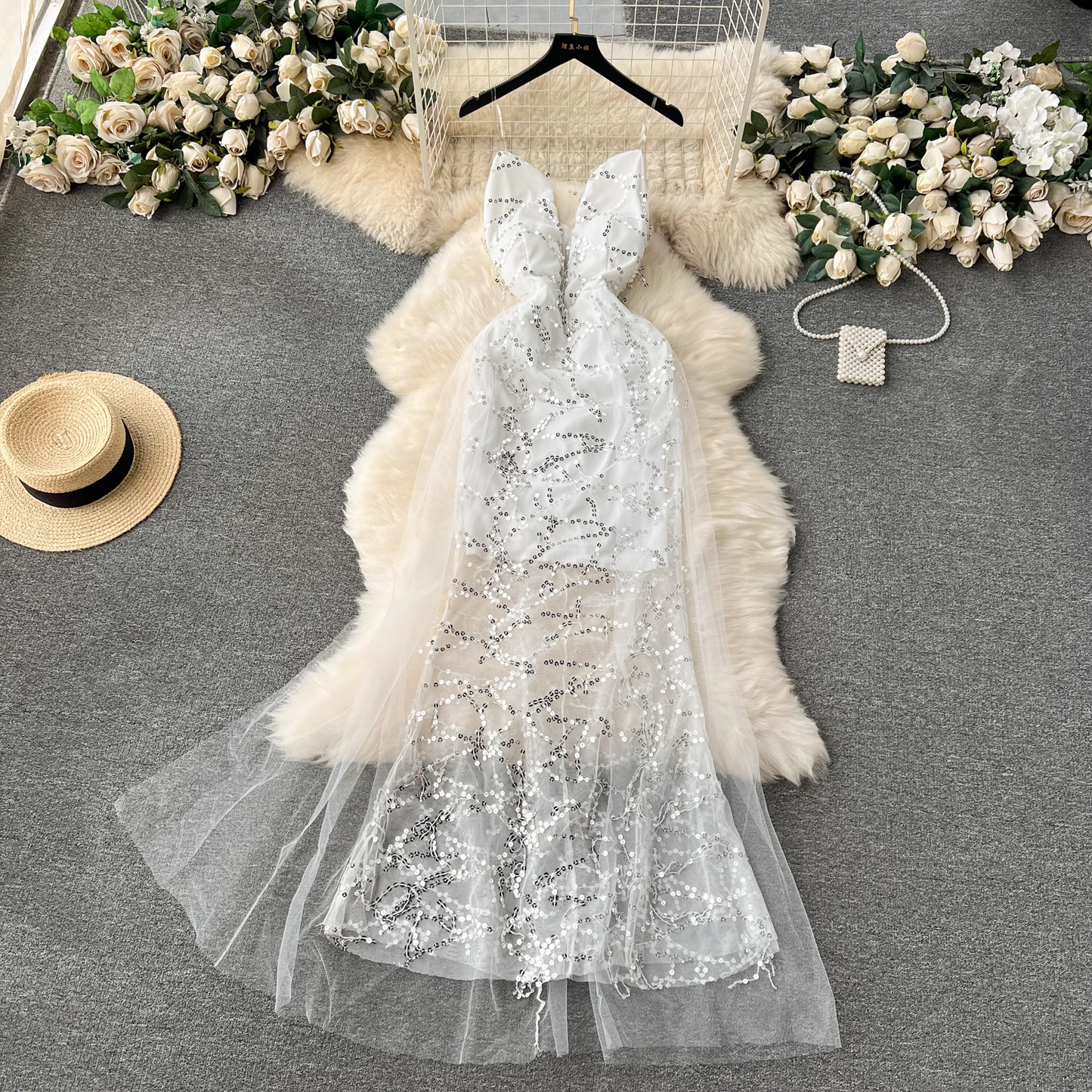 White long summer dress  YM1245