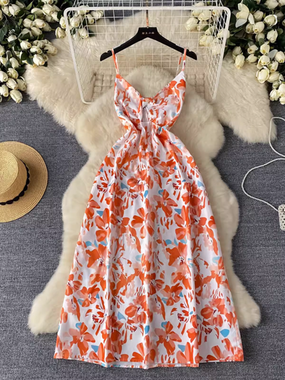 women's summer floral suspender dress YM1475