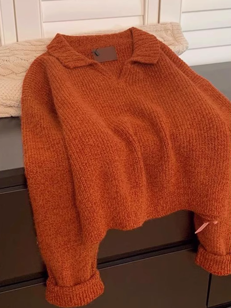 Vintage orange pullover sweater YM1892