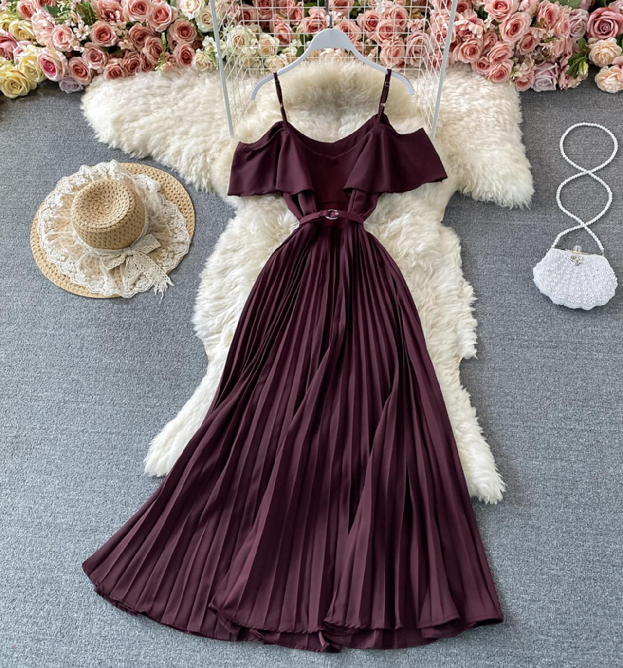 Cute A line dress off shoulder fashion dress maxi dress ,YM92