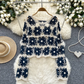 Vintage Knitted Hollow Crochet Sweater  YM1687