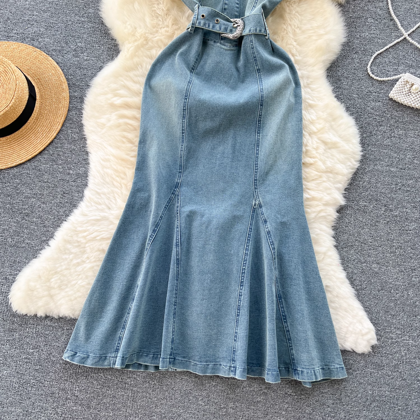 women's summer denim suspender dress YM306