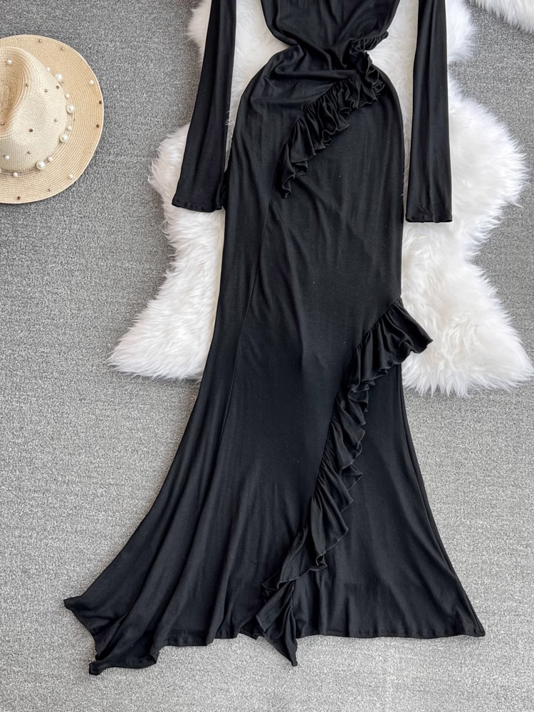 Black Long Sleeves Mermaid Dress  YM912