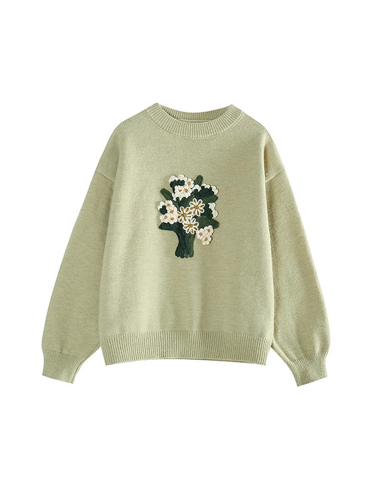 Three-dimensional flower crochet sweater YM647