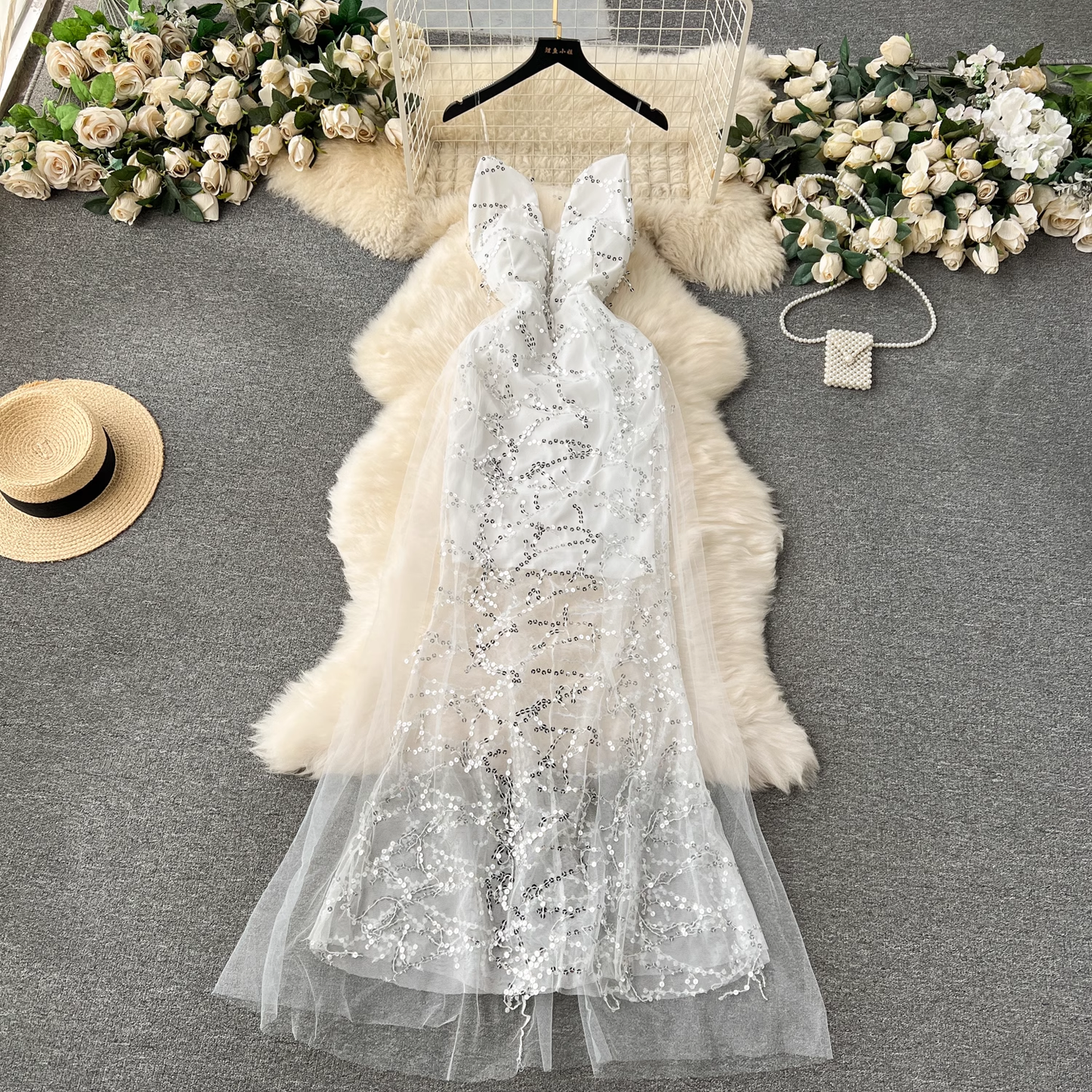 White long summer dress  YM1245