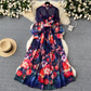 French court retro elegant printed dress YM1096