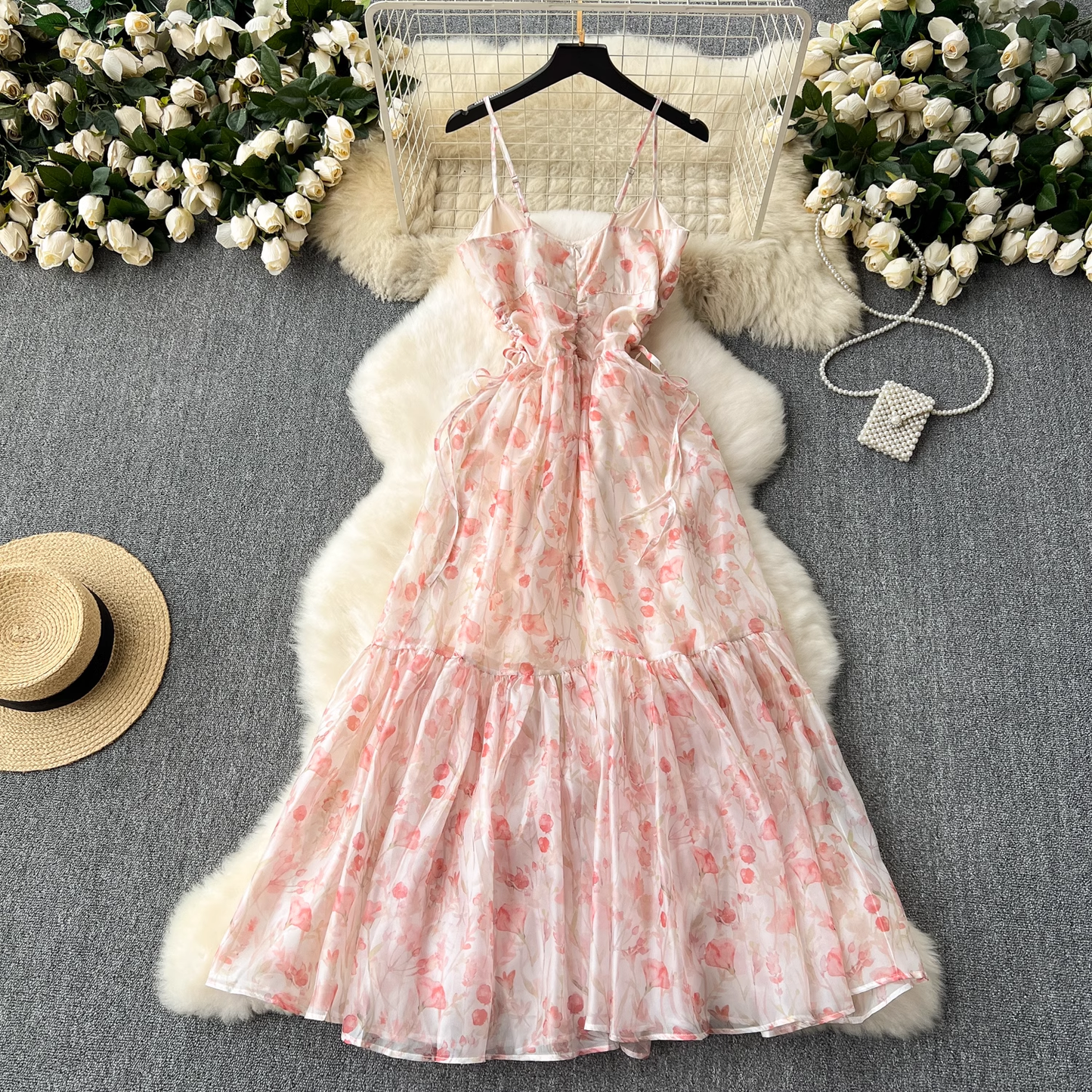 seaside holiday suspender dress YM1088