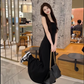 New Casual Sports Vest Suspender Long Dress Party Dress YM1758