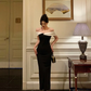 Fashion Mermaid Black Off The Shoulder Evening Gown Prom Dress YM1622