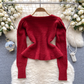 Winter knitted cardigan age-reducing versatile sweater for women YM1577