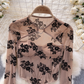 Hot Tops Women's Hollow Long Sleeve Blouse YM1693