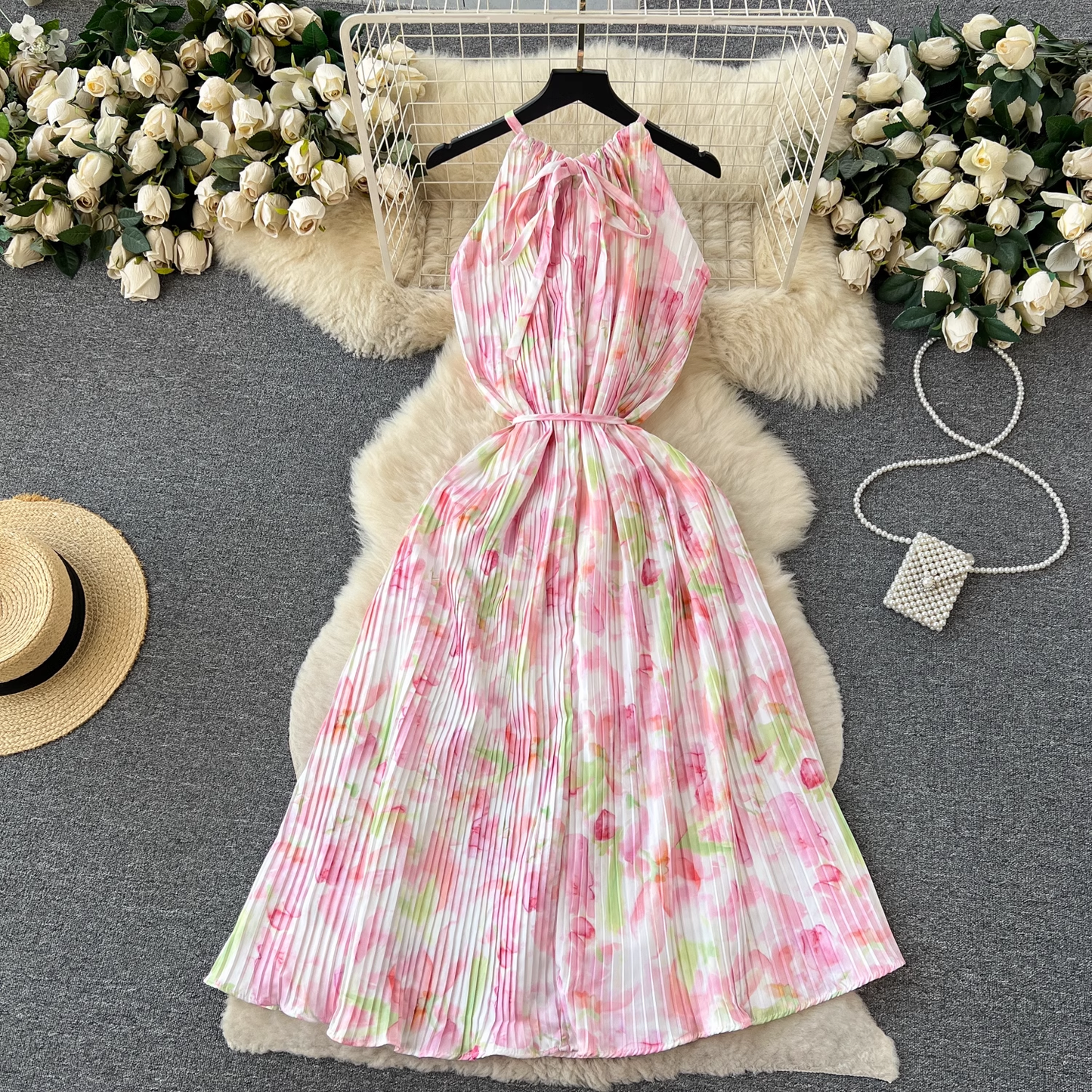 women's summer floral suspender dress YM324