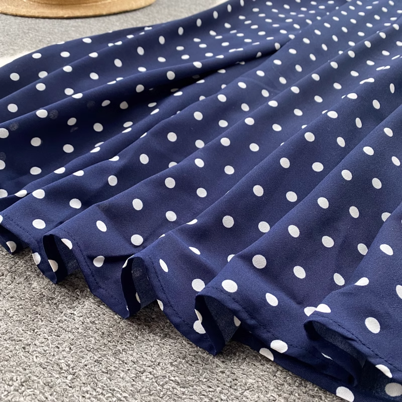 Polka Dot V-neck Summer Dress,YM61