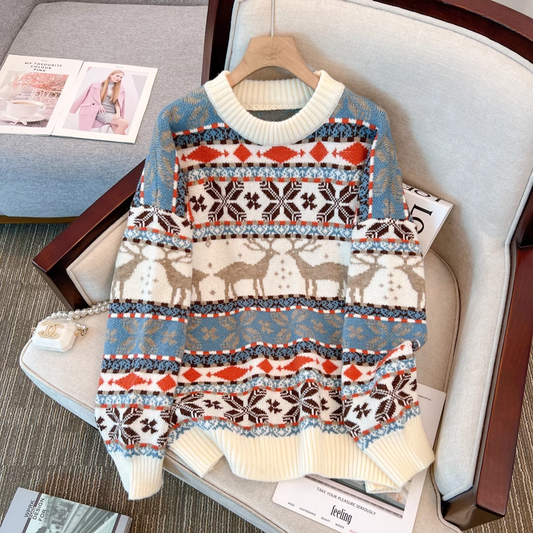 New autumn and winter Christmas deer sweater, lazy style thickened sweater  YM868