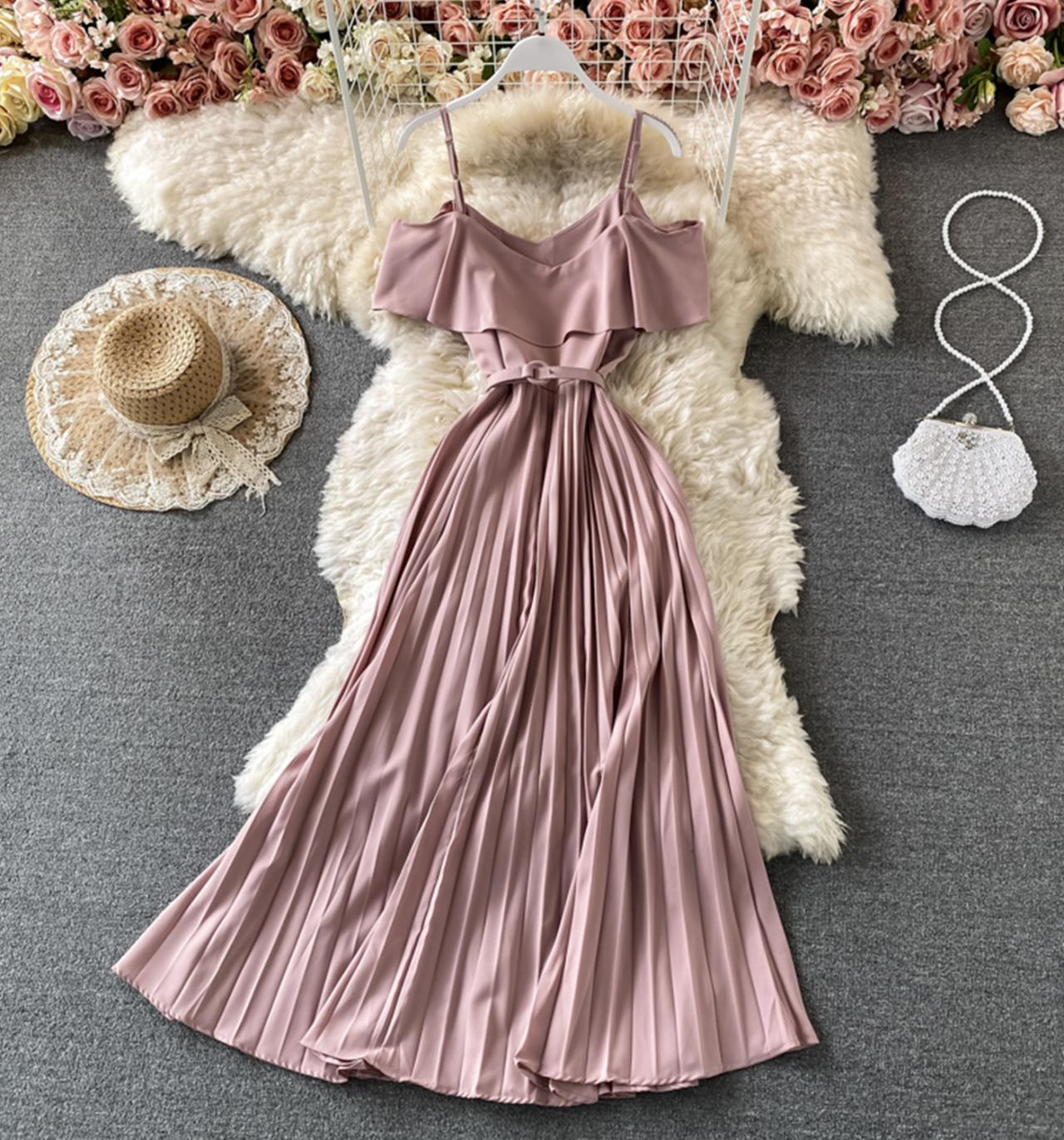 Cute A line dress off shoulder fashion dress maxi dress ,YM92