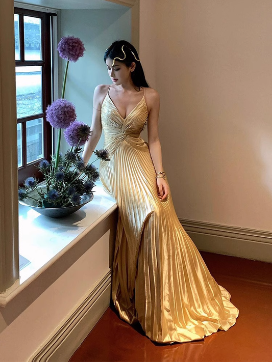 Light Luxury Sexy Backless Birthday Dress Long Prom Dress YM1651