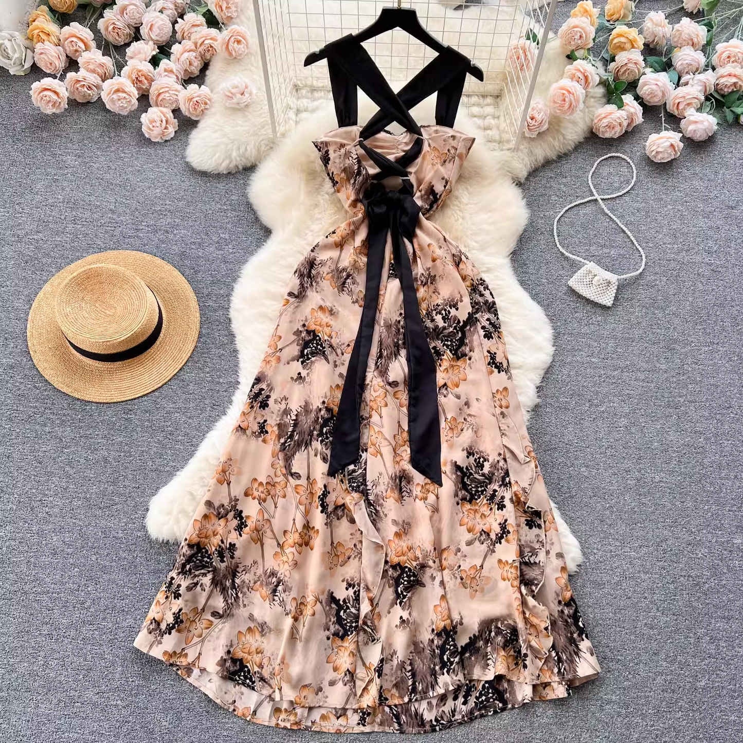 women's floral summer dress ,YM128