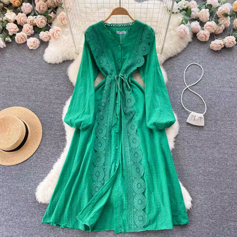 A-line Long Sleeves Summer Dress  YM1122