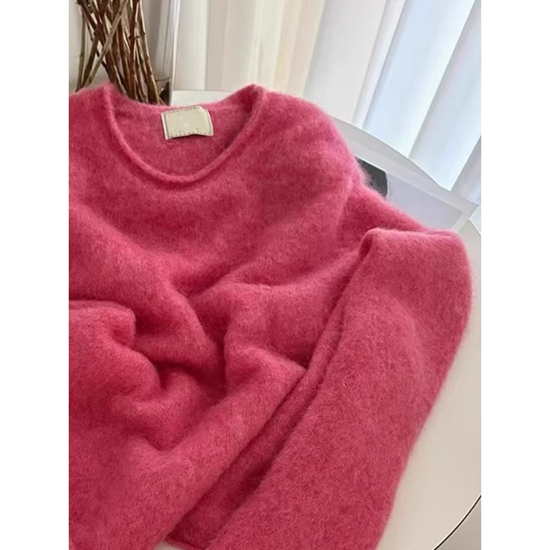 Raspberry Pink High-grade Soft Sweater For Women In Winter YM1838