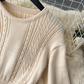 Sweater lazy style mid-length age-reducing puff sleeve knitted dress YM1574