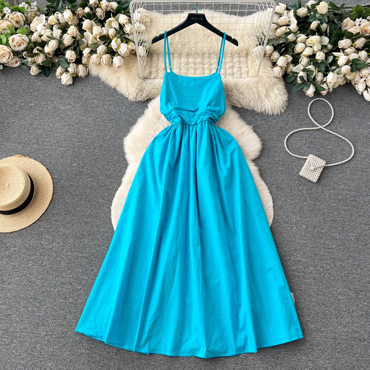 A-line Straps Summer Dress  ,YM154