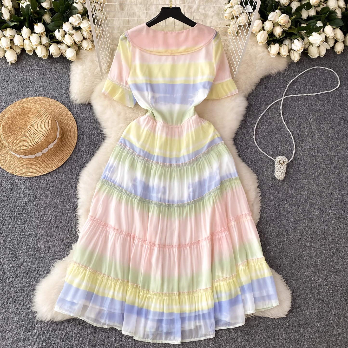 women's summer chiffon dress , YM170