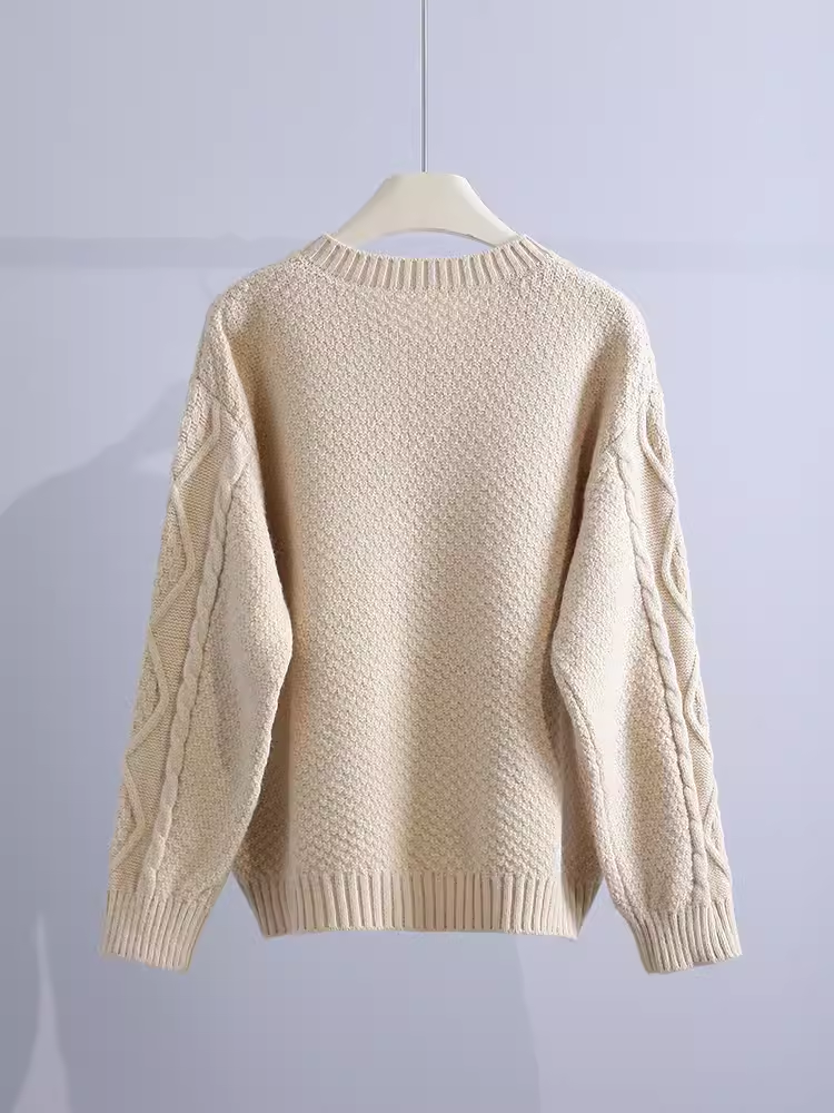 women's embroidered twist sweater jacket YM642