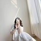 White Lace Dress Women's Summer New Hollow Embroidery Long Dress YM1759