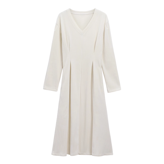 A-line V-neck long-sleeved dress for women in autumn YM710