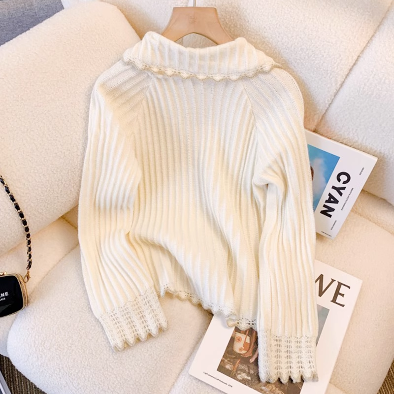 doll collar knitted cardigan YM410