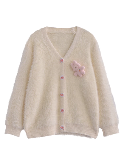 New white sweater cardigan autumn and winter coat YM760