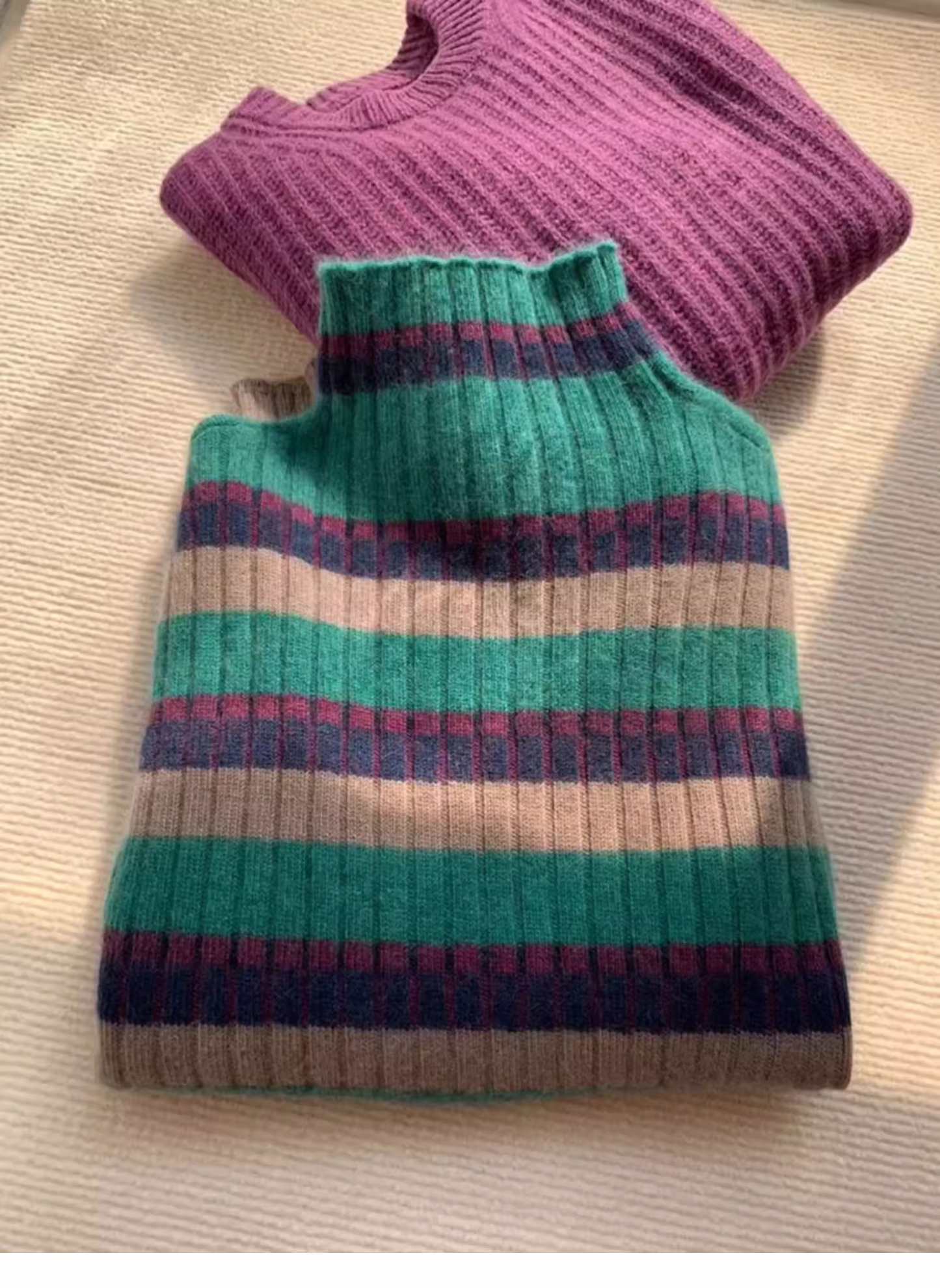 Turtleneck Rainbow Stripe Sweater YM1884