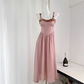 Fashion Design Pink Dress Sweet Long Party Dress With Appliques YM1792