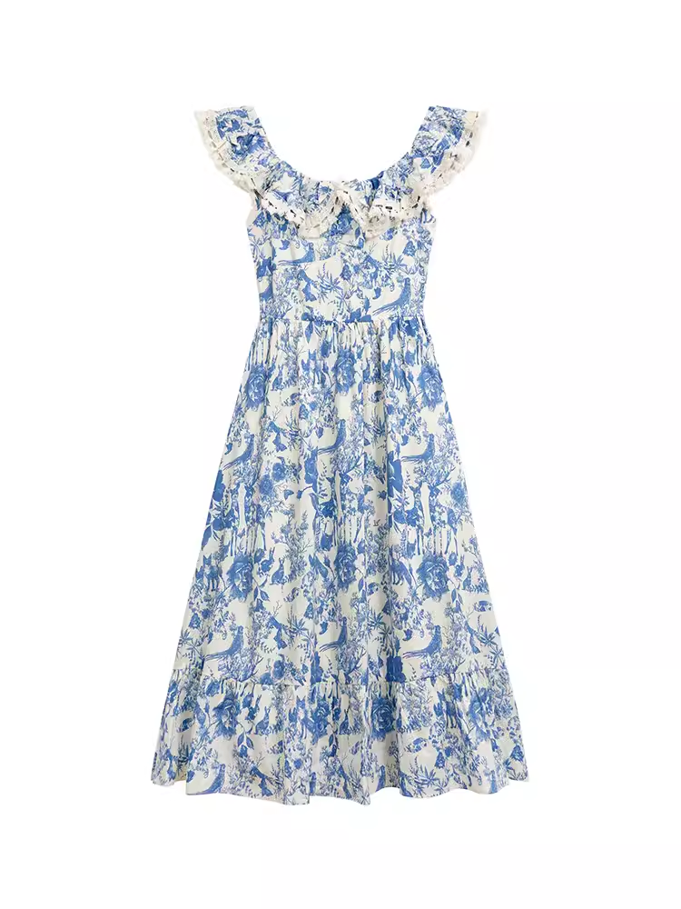 Summer floral dress printed holiday dress  YM1450