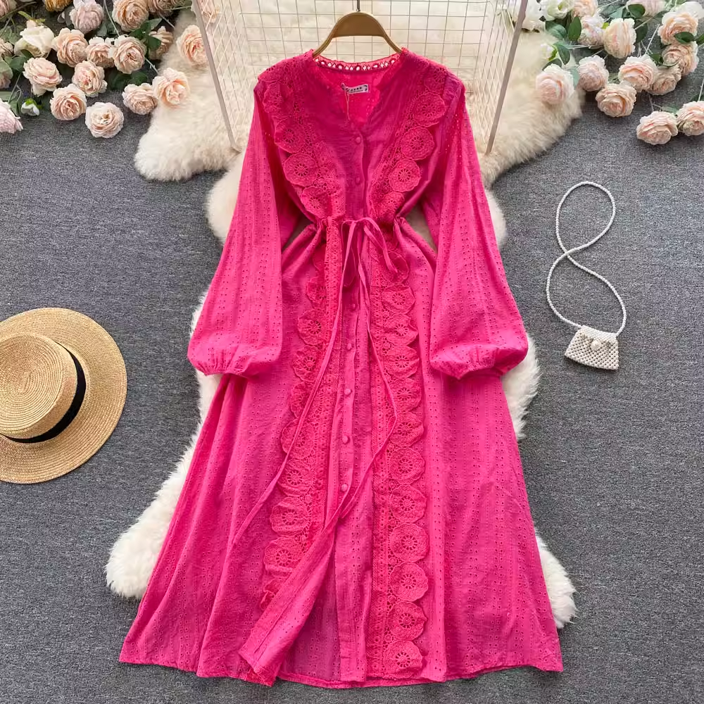 A-line Long Sleeves Summer Dress  YM1122