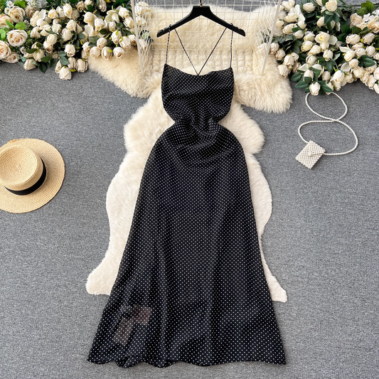 women's summer polka dot suspender dress YM314