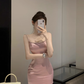 Pink Suspender Dress Hip Hot Girl Sexy Dress YM1797