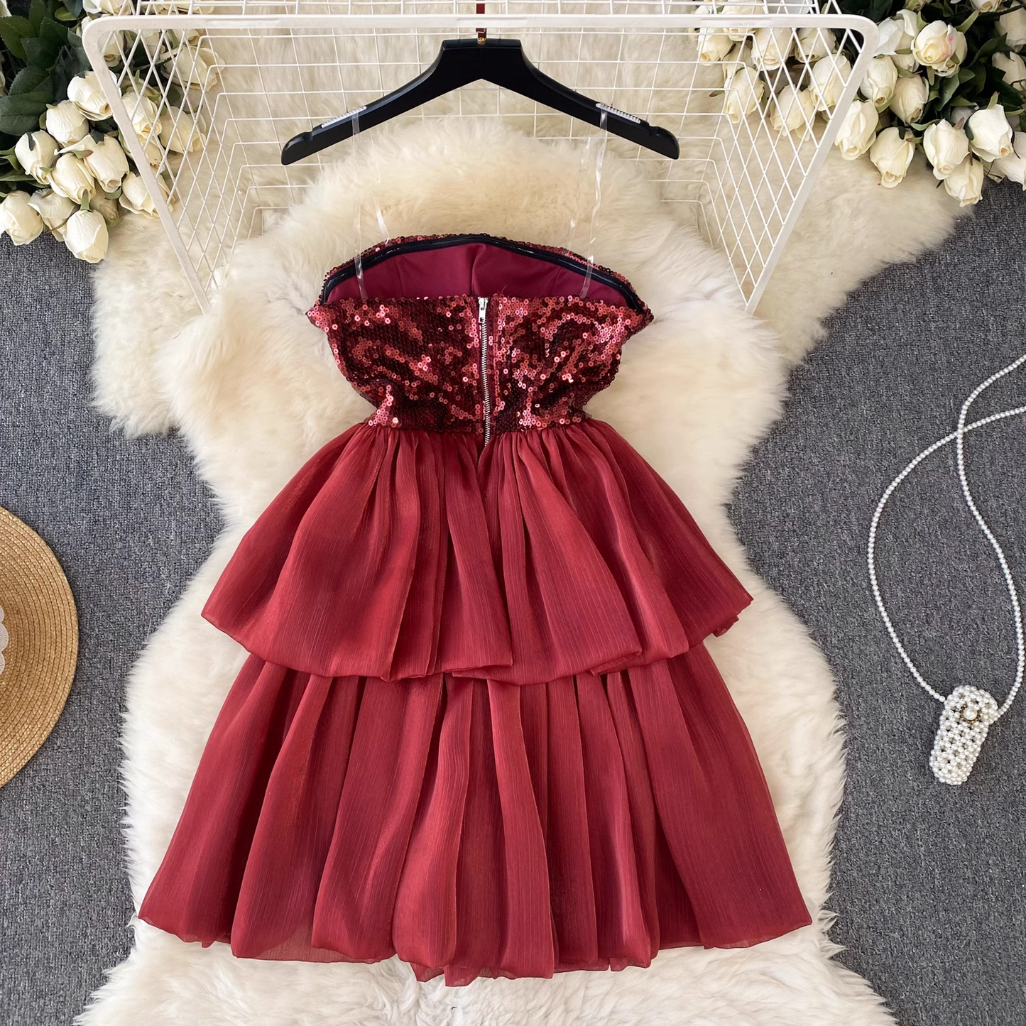 A-line Red Party Dress  YM344