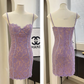 Sweet And Spicy Lace Purple Suspender Dress Short Birthday Dress YM1720