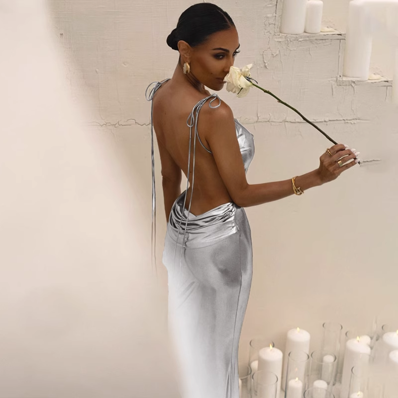 Sexy Silver Long Dress  YM1416