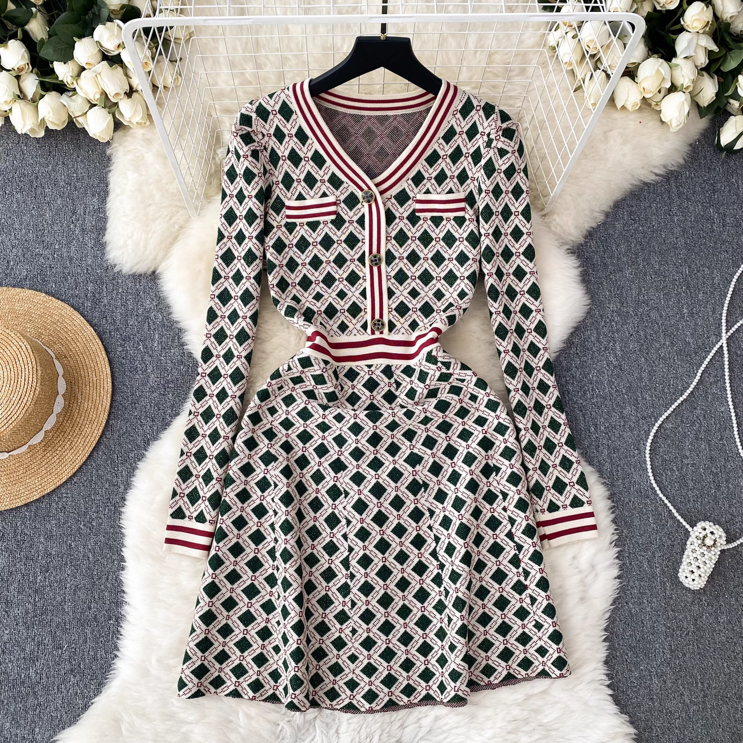 women's autumn and winter long sleeve knitted dress YM446