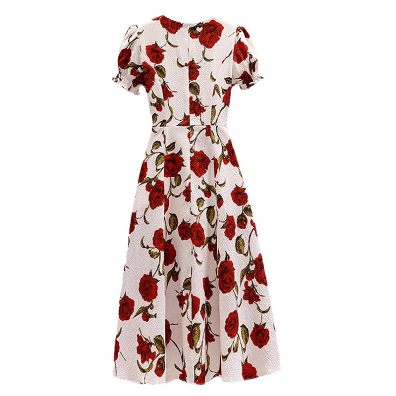 women's summer chiffon slit floral dress  YM1109