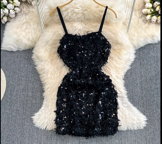 Sparkling sequin slip dress YM839