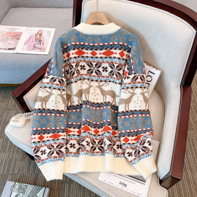 New autumn and winter Christmas deer sweater, lazy style thickened sweater  YM868