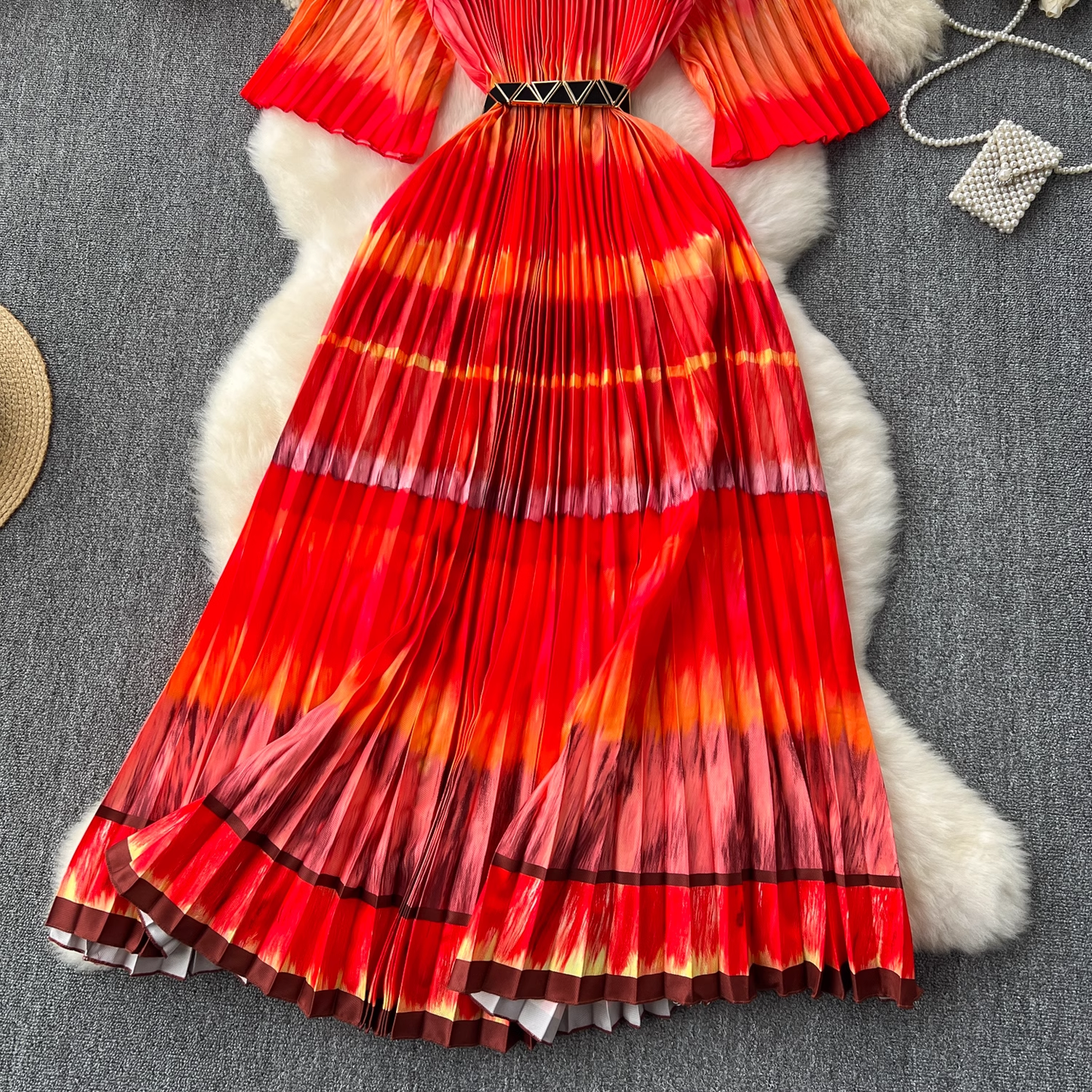 New summer A-line pleated dress YM1086