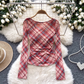 European And American Hot Girl Style Green Plaid Printed Backless Top YM1689