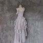 Irregular Ruffled Suspender Prom Dress Long Birthday Dress  YM1627