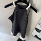 Black Off-shoulder Halter Neck Dress Mermaid Short Dress YM1777