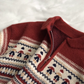 Vintage jacquard lapel sweater YM757